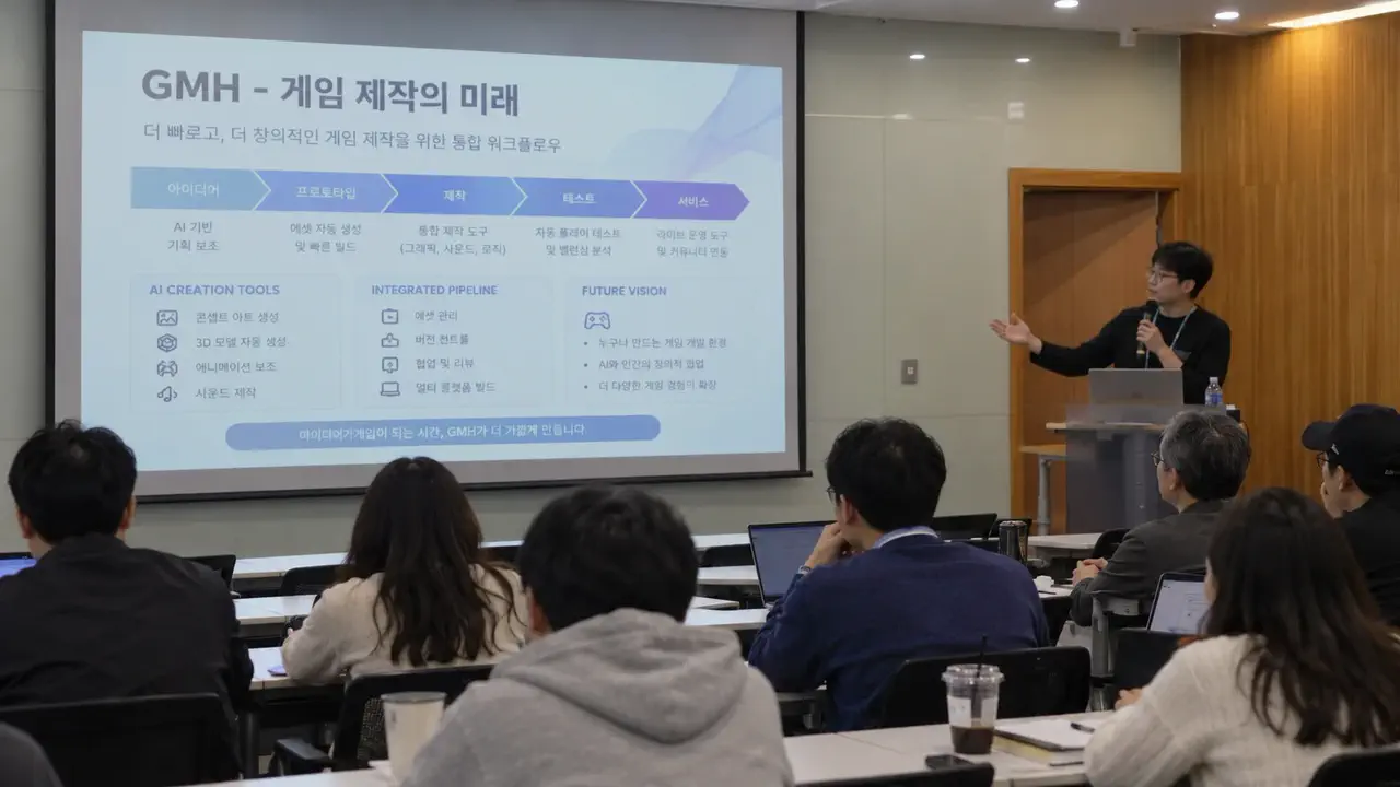 GMH가 게임 제작의 미래와 통합 워크플로우를 발표하는 현장